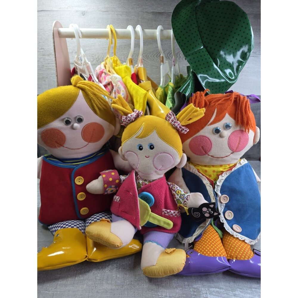 Dapper Dan Dressy Bessy Dolls Outfits Rack LOT Vtg 1970 Playskool RARE b199